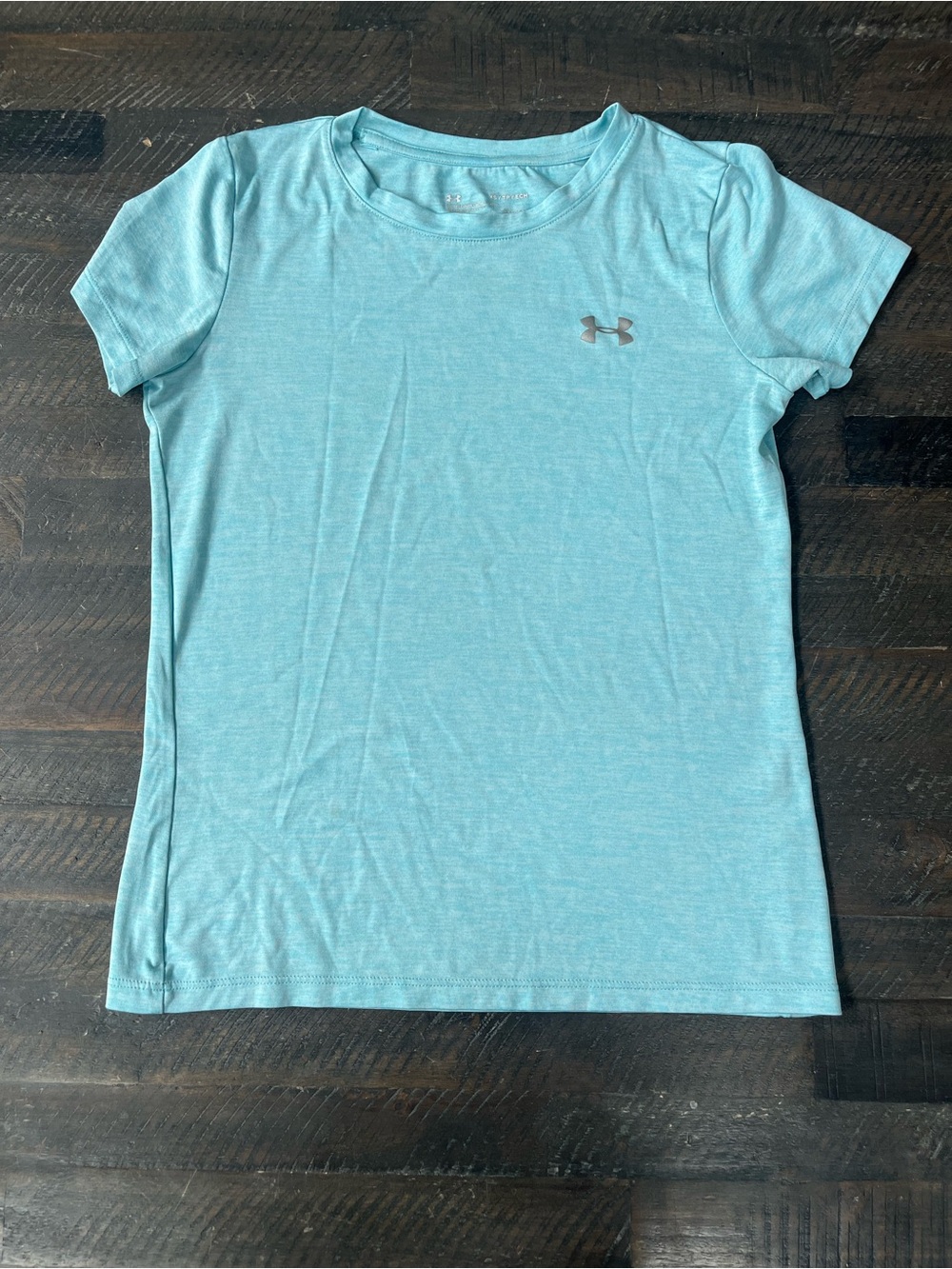 Under Armour Women's Aqua Heather Short Sleeve Tech Tee